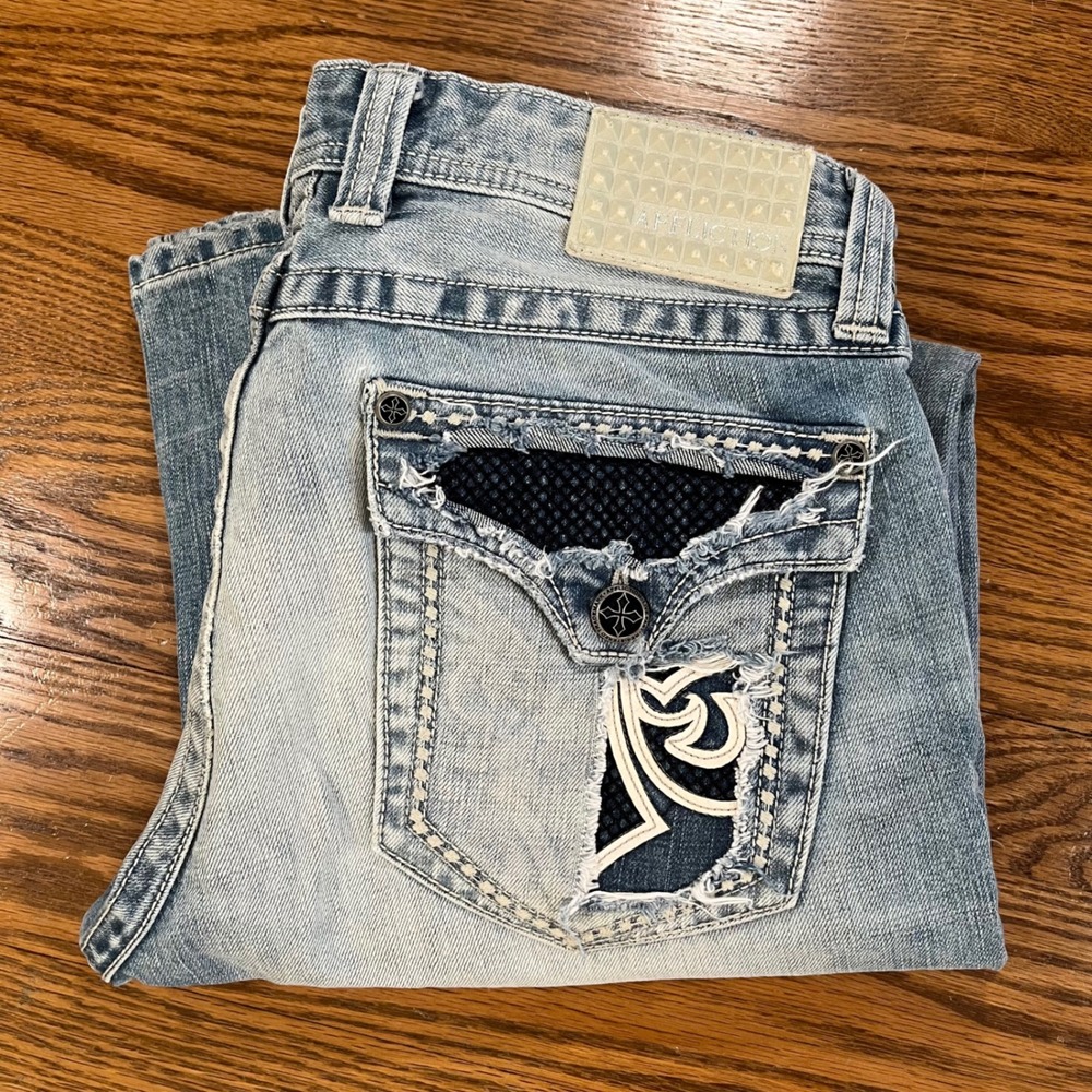 Affliction Black Premium Cooper Relaxed Boot Jeans Mens 34 Copenhagen 10BC448